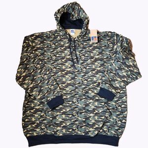 Russell Athletic Men’s 4XL Pullover Hoodie – green multi camo